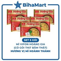 [SET 5 GÓI]- VIFON - Mì Hoàng Gia hương vị Hoành Thánh (có gói thịt bằm thật), Mì hoành thánh Hoàng Gia Vifon (130g/gói)