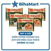 [SET 5 GÓI] - VIFON – Miến Hoàng Gia hương vị Cua (có GÓI THỊT CUA THẬT) (105g/gói) – Miến Cua Vifon Hoàng Gia