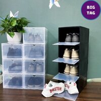 set 5 hộp đựng giày nhựa trong suốt, hộp giầy nhựa cứng Việt Nhật