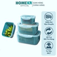 Set 5 Hộp Đựng Thực Phẩm Bảo Quản Tủ Lạnh Đa Năng Có Nắp Đậy, Thông Minh, Cao Cấp - Bộ 5 Hộp Rổ Đựng Rau Quả Để Tủ Lạnh