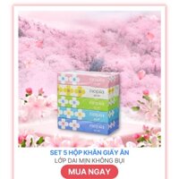 Set 5 hộp giấy ăn Nepia Nhật Bản