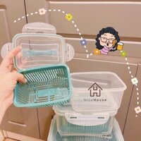 Set 5 Hộp Rổ Nhựa Xanh Có Nắp Đậy Đựng Thực Phẩm Để Tủ Lạnh, Đựng Hoa Quả, Rau Đa Năng Tiện Lợi giadung.baongan