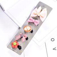 Set 5 kẹp tóc handmade cho bé gái nhiều họa tiết lấp lánh (5pcs) BBShine  – P080