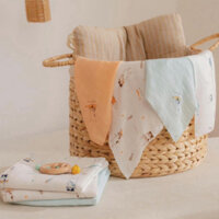 Set 5 Khăn sữa LA Pomme sợi tre 2 lớp cao cấp ( 30x30cm) lapomme khăn sữa sơ sinh cho trẻ em