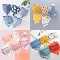 Set 5 khăn yếm quàng cổ tam giác cotton siêu mềm