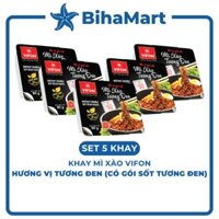 [SET 5 KHAY] - VIFON - Mì khay Vifon xào vị Tương đen (CÓ GÓI SỐT XÀO) - (90g/khay) - Vifon khay mì xào Tương đen.