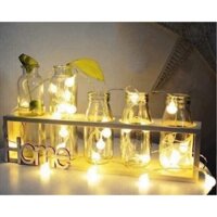 Set 5 lọ thủy tinh cắm hoa kèm kệ gỗ