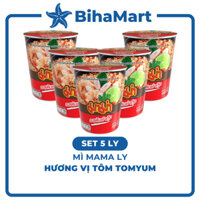 [SET 5 LY] - MAMA - Mì Mama ly hương vị Tôm Tomyum (60g/ly) - Mì Tôm Tomyum ly, Mì ly Thái Lam Tôm Tomyum