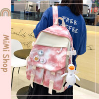 Set 5 Món Balo Unisex Họa Tiết Galaxy Thời Trang