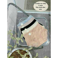 Set 5 quần lót chất su, cạp cao viền phối ren cực mềm, mát đáy