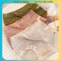 Set 5 Quần Lót Nữ Su Lụa Băng Phối Ren Hông Siêu Mềm Mại COCO 36
