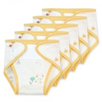 Set 5 tã vải sơ sinh Animo BA1022078 (NB,Vàng họa tiết-Giao hoạ tiết ngẫu nhiên)