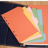Set 5 tab phân trang sổ còng A5 bìa cứng màu Pastel, tab bìa mục P05