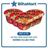 [SET 5 TÔ] - ACECOOK - Tô Nhớ Mãi Mãi mì ăn liền hương vị lẩu thái  tôm (84g/tô)