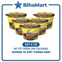 [SET 5 TÔ] - OTTOGI - Mì tô trộn Jin hương vị Xốt tương đen, Mì trộn tương đen Otogi tô, Mì tương đen tô Jin (115g/tô)