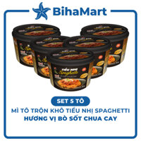 [SET 5 TÔ]- UNI-PRESIDENT - Mì tô Tiểu Nhị Spaghetti Bò sốt chua cay, Mì tô Spaghetti Bò sốt chua cay Tiểu Nhị (105g/tô)