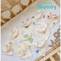 Set 5 Yếm Xô Cho Bé/Yếm Xô Tam Giác Monny Cao Cấp Mềm Mại Thấm Hút