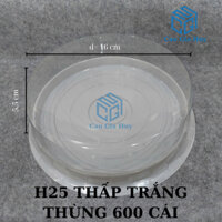 Set 50 cái Hộp H25 - Nắp cao, thấp, bầu  2 màu đen trắng - hộp bánh