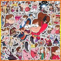 Set 50 cái Sticker Gravity Falls chống nước, Hình dán Gravity Falls cute dán vali, điện thoại, mũ bảo hiểm - 50 Sticker