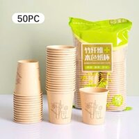 Set 50 cốc giấy dùng 1 lần hoạ tiết tre 205g