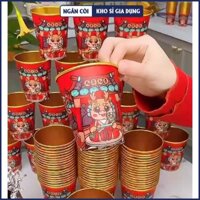 Set 50 Cốc Giấy Ly Uống Nước Hoạ Tiết Giáp Thìn Tết 2024 Nhiều Mẫu Giao Ngẫu Nhiên