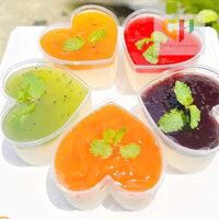 Set 50 cốc tim hộp hình trái tim đựng bánh mousse rau câu cốc mica nhựa ( Không Nắp )