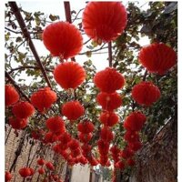 Set 50 đèn lồng size #25 đèn lồng đỏ trang trí lễ tết, cưới hỏ