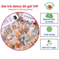 SET 50 Gói DETOX KOREA Trà trái cây sấy khô - TẶNG Kèm Bình PONGDANG nhựa 1000ml + Túi vải