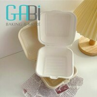 Set 50 hộp bã mía vuông đựng bánh, đồ ăn