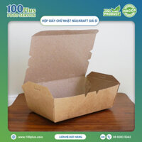 SET 50 Hộp Giấy Đựng Thức Ăn màu Kraft có cải tiến thiết kế lỗ hổng thoát hơi trên thân hộp 700ml.