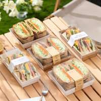 SET 50 hộp giấy Kraft đựng các loại bánh kèm nắp