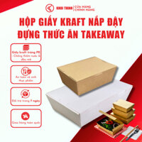 Set 50 Hộp Giấy Kraft Nắp Đậy Đựng Thức Ăn Hộp Takeaway Nhiều Size – Khôi Thịnh