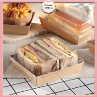 Set 50 hộp giấy Kraft nắp trong đựng bánh