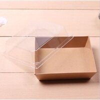 Set 50 hộp giấy Kraft vuông đựng bánh / Hộp đựng đồ ăn