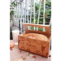 Set 50 hộp kraft  cửa sổ đựng bánh mì hoa cúc , đựng bánh mì phô mai  tan chảy,... chọn mẫu ngẫu nhiên