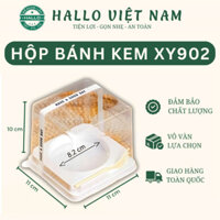 Set 50 hộp nhựa đựng bánh kem XY902 - Đế ô tròn - Kèm nĩa