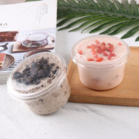 Set 50 Hộp nhựa tròn XY583 có nắp đựng bánh Tiramisu, Mousse, Panacotta