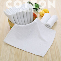Set 50 khăn trắng cotton 30x30cm*38g/c đa dụng, siêu thấm, khăn vuông lau bếp,xe ô tô, lau quán ăn, bệnh viện, spa, nail