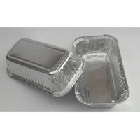 Set 50 khay giấy bạc chữ nhật có nắp, tiện dụng