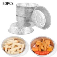 Set 50 Khay Thiếc Lá Nhôm Tròn Lót Nồi Chiên Không Dầu