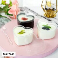 [Set 50] Ly Nhựa Đựng Mousse, Panna Cotta, Tiramisu tim 7745 kèm nắp