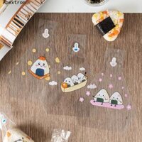 Set 50 Túi Đựng Cơm Nắm Hình Tam Giác Họa Tiết Hoạt Hình Đáng Yêu Mới