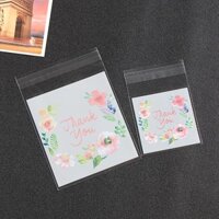 Set 500 Túi Trong Suốt Đựng Bánh Kẹo In Chữ Tiếng Anh Và Hoa