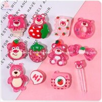 [Set 50/10 tùi mù tự xé] Túi Mù Charm Gấu dâu cho bé dùng decor trang trí