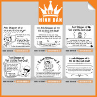 Set 50100 tem sticker decal 810 lời cám ơn anh shipper, dành cho shop - 6 mẫu 1.005 - Set 50 tem - tDTCN-0810-1