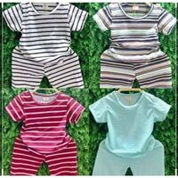 (set 5bộ) Đồ bộ sọc ngang cho bé yêu từ 3kg đến 12kg , chất liệu thun co giản.