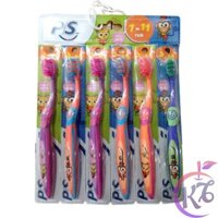 Set 6 Bàn chải đánh răng P/s trẻ em 7 - 11 tuổi kháng khuẩn 99,9%, lông siêu mềm làm trắng răng siêu sạch khuẩn - ban ch