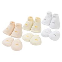 Set 6 bao tay chân sơ sinh Animo BA0425078 (NB, Trắng-vàng-cam)