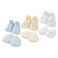 Set 6 bao tay chân sơ sinh Animo BA0425075 (NB,Trắng-xanh-vàng)