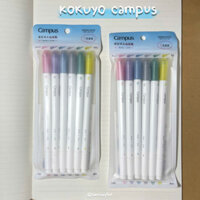 Set 6 bút đánh dấu hai đầu Kokuyo Campus màu pastel | Tiệm Cây Bút